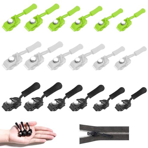 18 Stück Reisverschluss-Reparaturset Reißverschluss Zipper Reissverschluss Reparatur Set Reißverschluss Reparatur Set Zipper für Reißverschluss für Jacken Rucksäcke Gepäck Schlafsäcke