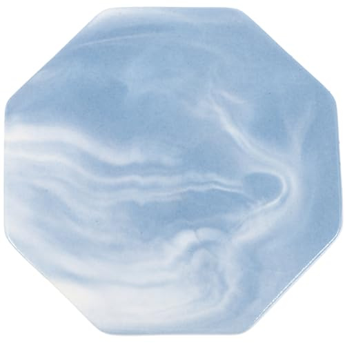 AUTSUPPL Placa de Lacre Cerámica Octogonal Azul Resistente al Calor para Sellos, Almohadilla de Soporte para Sellar Cera, Herramienta para Manualidades y Artesanía, Uso Artístico y Sellado