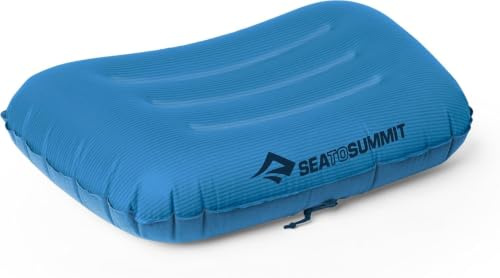 Sea to Summit Aeros ultralätt uppblåsbar kudde, för camping och resor, Large, blå (Turkish Tile)