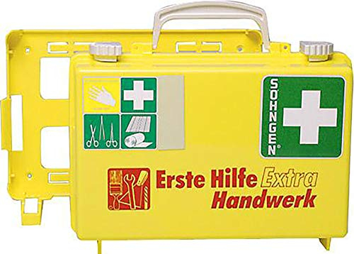 Söhngen Quick-CD Erste Hilfe Koffer extra Handwerk (mit Füllung, mit Wandhalterung, Koffer aus ABS Kunststoff) 0320125