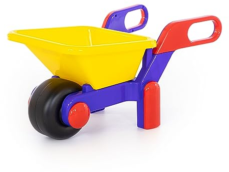 Wader Kinder Schubkarre Bauschubkarre blau rot gelb 64 cm