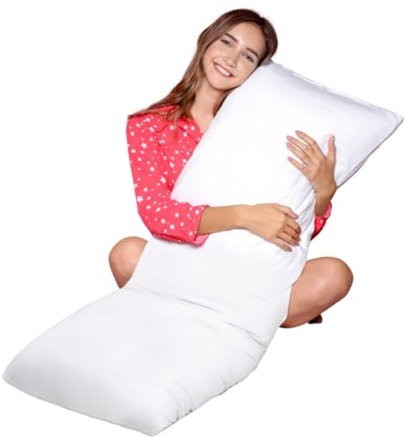 Bedding Home Small Double Bolster Pillow 4ft, Side Sleeper Orthopedic Pregnancy Pillow, Cuddle Long Pillows for Sleeping, Mahine Washable Full Body Pillows (Small Double - 4ft)