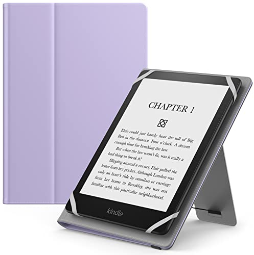 MoKo Universal Hülle für 6 6,8 7 Zoll Schutzhülle mit Handschlaufe & Verstellbarem Ständer für Fire Tablet/Kindle/Kobo/Voyaga/Lenovo/Sony Kindle eBooks E-Reader Tablet, Taro Violett