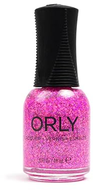 ORLY Let’s Go Girls Nail Polish Topper (18ml), Pink Holographic Confetti Nail Varnish