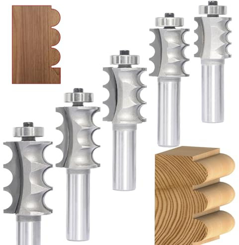 Akylin Triple Beading Router Bit Set, 1/2 Shank, 5pcs