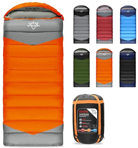 ETGLCOZY Sacchi a pelo invernali per adulti, 0 gradi, portatili, leggeri, per bambini, ragazze, ragazzi, campeggio, escursionismo, con sacco a compressione impermeabile, 3-4 stagioni