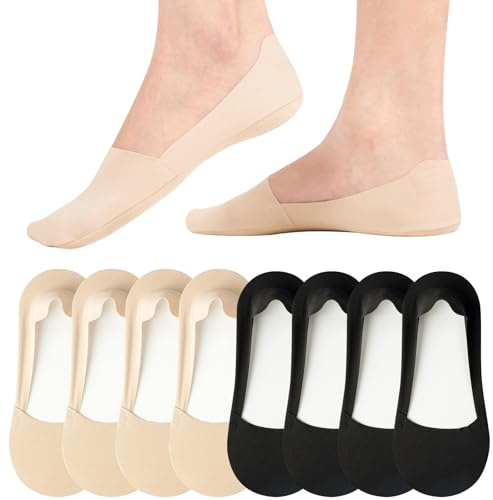 Caldodo Chaussettes Invisibles Femme 39-42 35-38, Chaussettes Basses et Courtes en Nylon Socquettes antidérapantes pour Mocassins Loafers Ballerines Escarpins