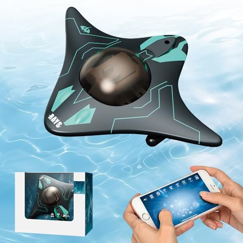Mineup Barco Teledirigido, Juguete Acuático con Cámara De Alta Definición, Funcionamiento por Aplicación, Ángulo De Cámara Ajustable, Nave Espacial De Agua De Alta Velocidad para Niños Adultos