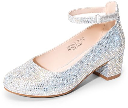 DREAM PAIRS Chaussures Princesse Fille Habillees,Argent,35