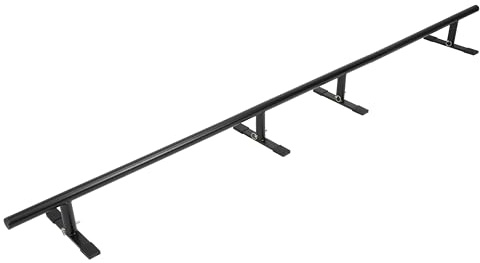 Reniecy 98.8” Round Bar Skate Rail Portable Skateboard Grind Rail Adjustable Height Skate Park Grind Rails for Skateboard, Scooter, Snowboard and Inline Skates Detachable Ramps Rails Black Steel
