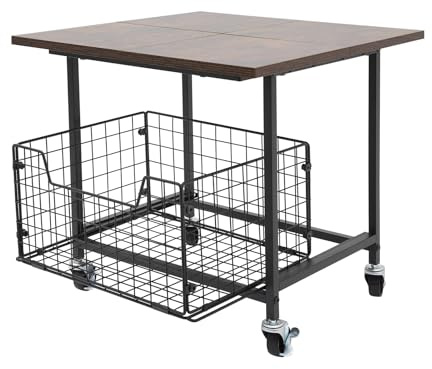 PattenlLevi Minikylskåpsstativ med förvaring, 50 x 50 x 44,2 cm, bär 136 kg, kylskåp bärbar arrangör, mobil kylskåpshylla med hjul, litet kylskåpsställ för hem kontor