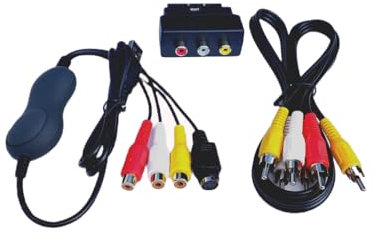 FONCBIEN VHS to Digital Converter - [Actualizar] USB 2.0 Video Audio Grabadora De Captura Adaptador Tarjeta V8 / Vi8 VHS a DVD Convertidor TV DVR VCR CCTV Videocámara a PC para Mac y Windows 10/8