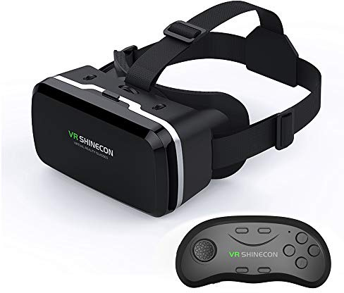 VR Headset with Remote Controller,3D Glasses Virtual Reality Headset for VR Games & 3D Movies, VR Headset for iPhone & Android Phone,VR Glasses Suitable for Kids and Adults