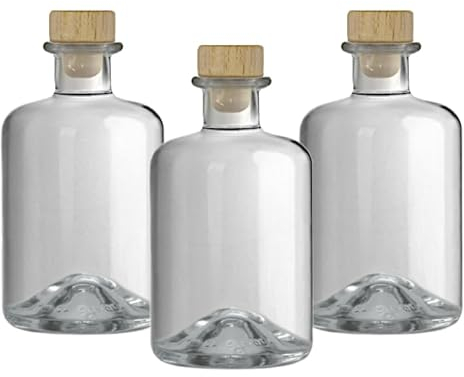 Geniess-Bar! 18 Glasflaschen 350 ml leer zum selbst Befüllen mit Korken Apothekerflasche Essig Öl Flasche