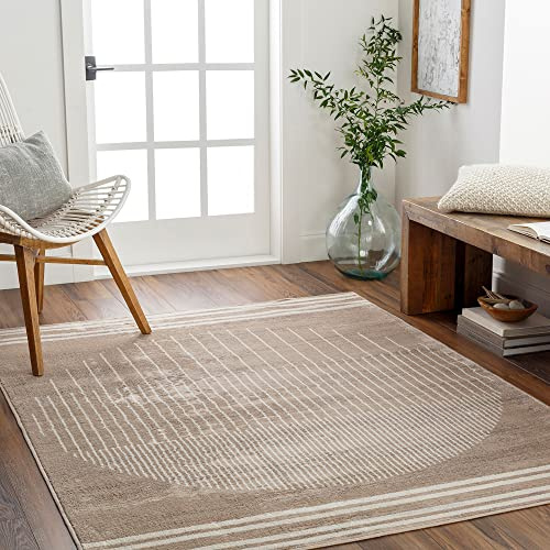 Livabliss Nairobi Boho 200x275 cm – Skandinavischer Stil mit geometrischem Muster – modern & pflegeleicht für Wohnzimmer, Schlafzimmer & Esszimmer, Braun & Beige