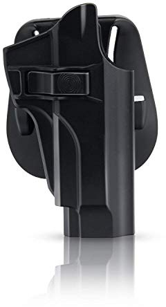 efluky Fondina Pistola Polimero Holster per Beretta 92FS, 92FS Inox, M9, Chiappa M9, Paddle 60° Regolabile