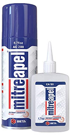 Mitreapel Colle Super Ca (1x50 gr) Avec Activateur D'Adhésif En Aérosol (1x200 ml) - Colle Cyanoacrylate Pour L'Artisanat Et La Construction|1 Paquet