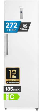 Midea 2-in-1 Gefrierschrank & Kühlschrank (Umschaltbar) | 272 Liter, 185 cm | NoFrost & Multi Air Flow | Digitale Touch-Steuerung | Leiser Inverter | Freistehend, Weiß, MERU280MTC01EU