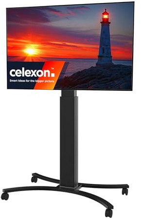 celexon TV/Display-Roll-Ständer Expert Adjust-4286MB schwarz | für 42-86 Bildschirme bis 136kg | elektrisch höhenverstellbare Universal-Halterung für LCD/LED/OELD & Plasma Fernseher bis VESA 800x600