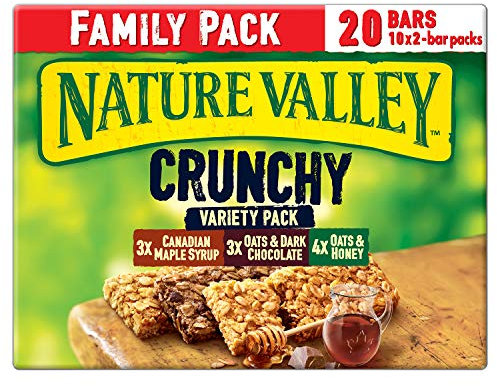 Nature Valley Crunchy Variety Family Pack Cereal Bars 120 bars (Pack of 6 X 20 bars)