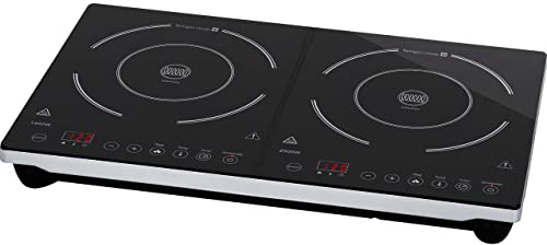 Tarrington House Placa de inducción doble DIC3440ABS, 3400 W, 60-240 °C, display LED, negro