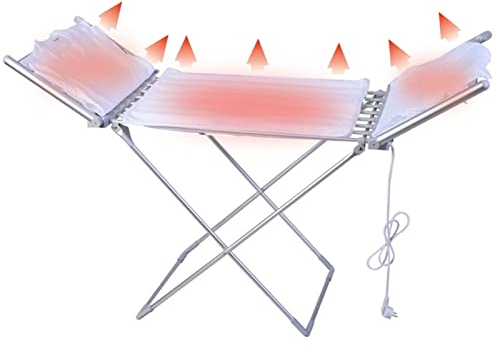 Sèche-Linge Electrique Etendoir Pliant D'intérieur, électrique sèche-Linge Pliable, étendoir à Linge Chauffant électrique X-Legs sur Pied Séchoir Intérieur 18 Bars Winged
