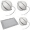 Set of 3 Size Tea Strainer Fine Mesh, Tea Filters Stainless Steel and Tea Pot Mat, Tea Balls Infuser with Chain for Loose Tea, Spices, Herbal