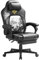 SONGMICS HOME Gaming-Stuhl, ergonomischer Computerstuhl mit Fußstütze, Bürostuhl, Drehstuhl mit Kopfkissen, PU, Anime-Muster, höhenverstellbar, tintenschwarz OBG072B03