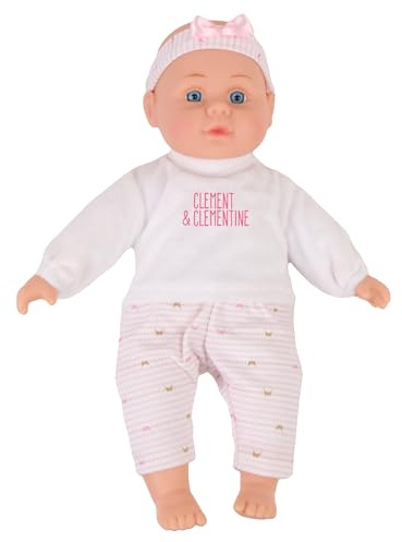 CLEMENT CLEMENTINE - Poupon en Pyjama - Jouet pour Enfant - 056330 - Rose - Poupée - Bébé - Mannequin - Caliner - Jeu d'Imitation - Cadeau - Anniversaire - 31 cm - À Partir de 12 Mois