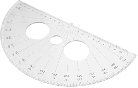 DOITOOL Multi Function Plastic Protractor Degrees Half Circle Geometry Ruler for Precision Angle Measurement for Drafting and Student Use