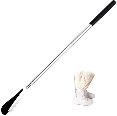 Yonfas Extendable Shoe Horn, Premium Stainless Steel Long Handled Shoe Stick for Boots, Sneakers & More