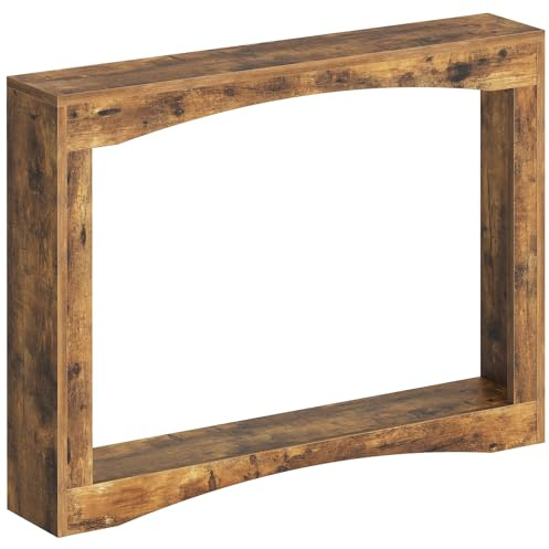 YATINEY Mesa de Consola Estrecha de 100 cm de Largo, Mesa Auxiliar Ultrafina, Decorativa Rústica, para Sala de Estar, Pasillo, Entrada, Marrón Rústico XCT19RR