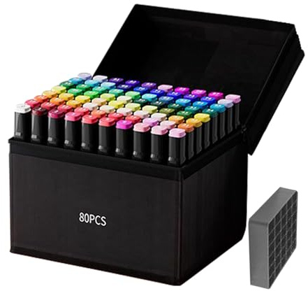 Qyljeiwred Marcadores para colorear para adultos, marcadores de dibujo, resistentes al agua, a base de aceite, doble punta, para pintura fina, adultos, manualidades, uso diario, graffiti, viajes