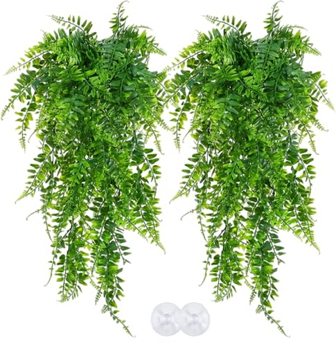 2 Pack Bearded Dragon Accessories, Reptile Plants for Vivarium Decoration, 30 Inch Persian Vines with Suction Cups for Gecko Tank Accessories, Terrarium Accessories for Natural Habitat Enhancement