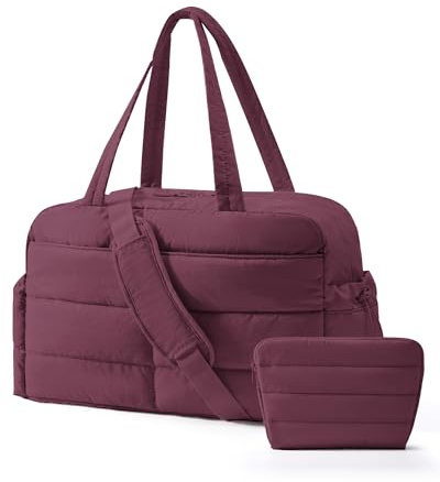 BAGSMART Sac de voyage de sport pour femme - 31 l - Imperméable - Sac à main matelassé - Pour ordinateur portable - Avec sac cosmétique - Sac de clinique - Naissance - Pour gym, fitness, travail