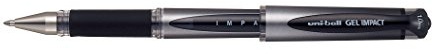 Uni-ball 218990000 UM-153S Signo Impact Gel Pens with Rubber Grip, Black Gel, 1mm Nib (Pack of 12)