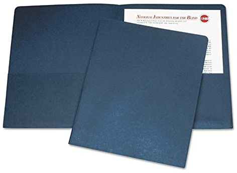 AbilityOne® - NSN5842489 - Double Pocket Portfolio - Dark Blue