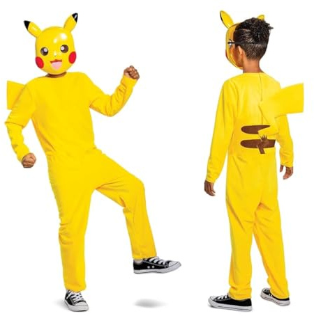 Pokémon | Costume Capuche Pikachu Enfant | Taille 4-6 Ans | Déguisement à Capuche | Licence Officielle Pokémon | Doux et Confortable | Pour Anniversaires ou Fêtes | Idée Cadeau pour Fan