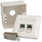 AIXONTEC 2 Stück Cat.6A Keystone Jack RJ45 Modul Buchse mit Aufputzdose und Rahmen werkzeuglose Montage, toolless, Made in Europe
