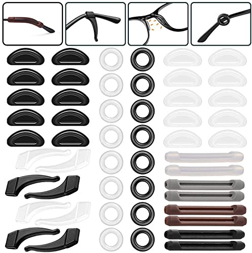 26 Paires de Retenues de Lunettes en Silicone, Oreille de Lunettes Supports Protecteurs Anti-Dérapants, Embouts de Lunettes de Crochet de Lunettes, Coussinets de Nez, pour Lunettes de Soleil Lunettes