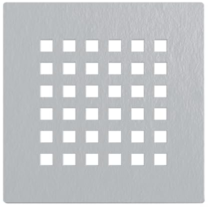 BALNEO Tapa para Plato de Ducha de Desagüe de Ducha, Tapa para Plato de Ducha de Bandeja de Piedra Cuadrada - Gris Claro a Cuadros 132x132mm Adecuada para la Bandeja de Piedra
