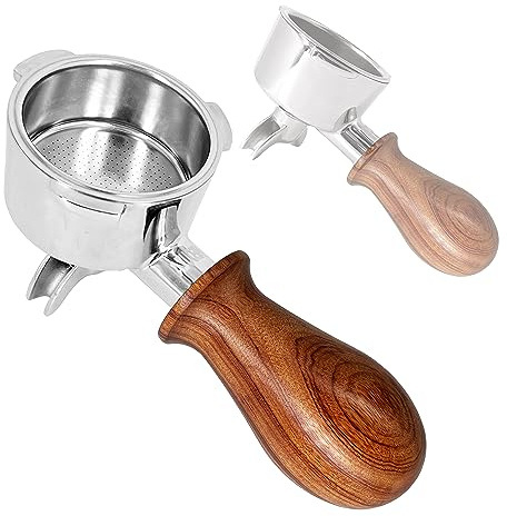 NEOUZA 51 mm bodenloser Siebträger, kompatibel mit Swan Retro, E6EC1, Gevi, Oster Nova PrimaLatte Kaffeemaschinen (kurzer Griff 03 w/Auslauf)