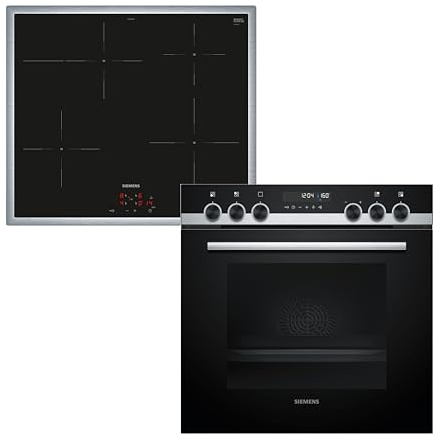 Siemens PQ521IB01 iQ500 Herd-Glaskeramik-Kochfeld-Kombination herdgesteuert, 59,4 cm breit, activeClean - automatische Selbstreinigung, cookControl30 - Automatikprogramme