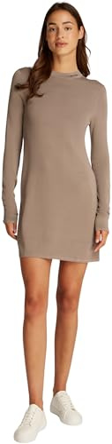 Calvin Klein Vestido Tipo Jersey Mujer Smooth Yarn hasta la Rodilla, Beige (Taupe Gray), M