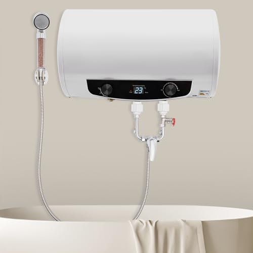 MIIWWOWO Riscaldatore elettrico istantaneo da cucina, scaldabagno istantaneo per doccia, 50 litri, capacità di riscaldamento 2000 W, 25 – 75 °C, scaldabagno elettrico regolabile