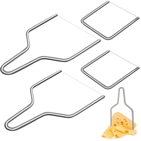 KIBBEH 4 Pcs Stainless Steel Cheese Slicer with Wire Cheese Cutter for Kitchen Block Cheese and Butter Slicer Tool (Y Type & U Type)