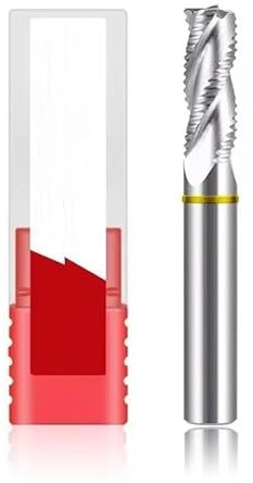 Fresas de metal duro， Fresa de desbaste de carburo de tungsteno con anillo de color de 4 ranuras y recubrimiento nanométrico for fresas de extremo de aluminio/acero, herramientas CNC(6.0x25Cx6Dx100L)