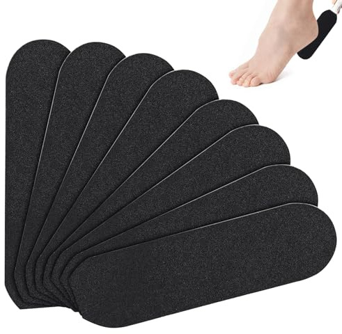 50 Pcs Pedicure File Refill Pads 80 Grit Foot File Replacement Pads Hard Skin Remover Professional Refile Foot File Self-Adhesive Reusable Foot Rasp for Removing Callus Dead Skin, Pedicure Salon