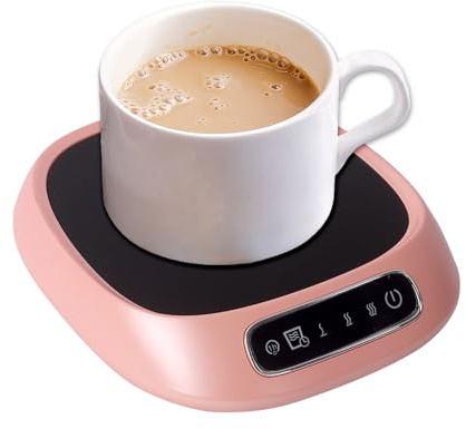 Coffee Mug Warmer, USB Smart Cup Warmer, with 3 Temperature Control 55℃ / 65℃ / 85℃, Cup Warmer for Heating Coffee Tea Milk (Pink)