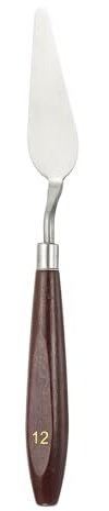 QUARKZMAN Coltello Pittura Strumento Pittura 2.83 x 0.91 Acciaio Inossidabile Spatola Coltelli Tavolozza Attrezzi Raschietti con Manico Legno Faggio per Acrilico Olio Tela Rosso/Argento